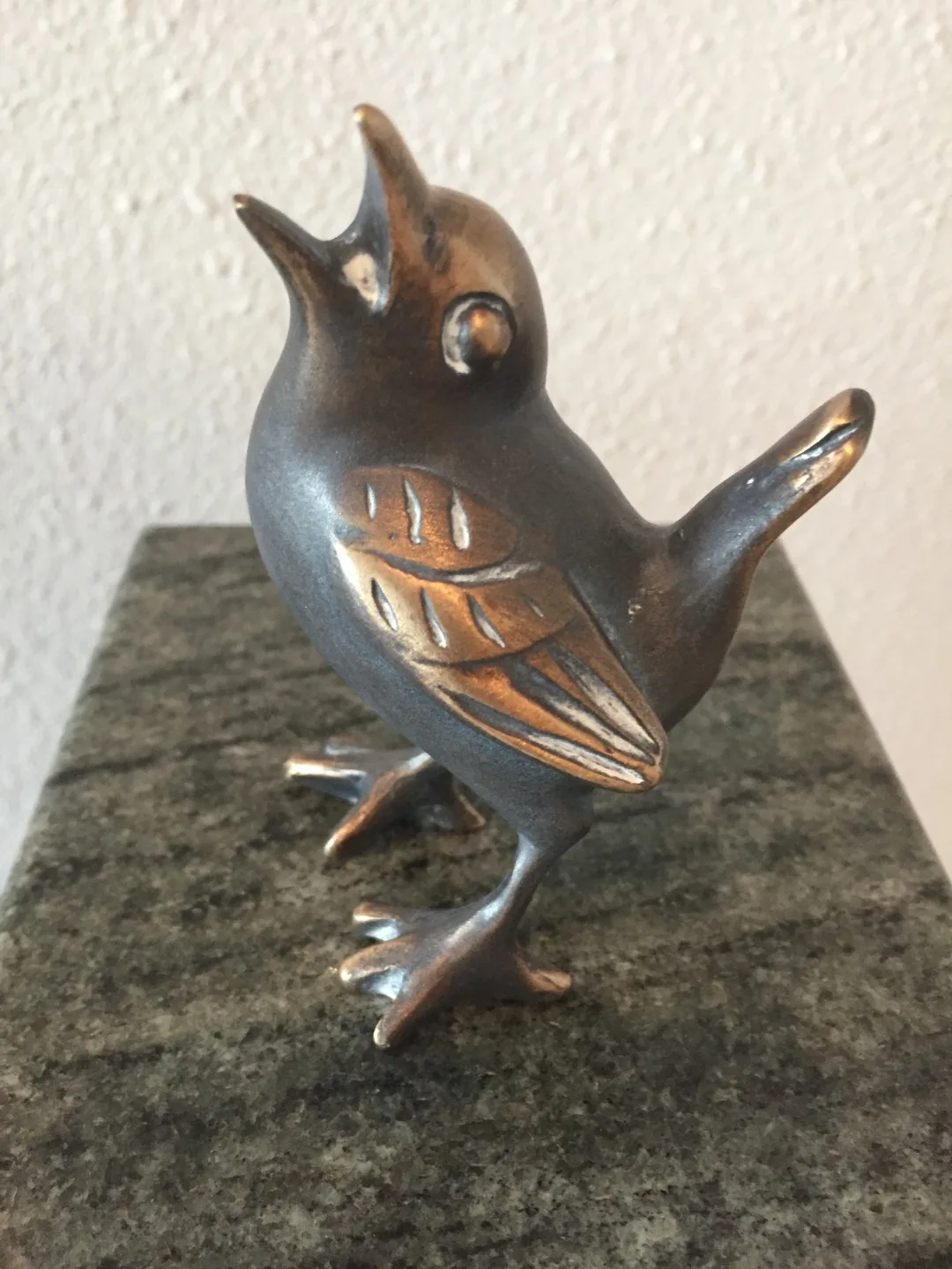 Bronzen gepatineerd vogel