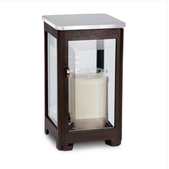 Bronzen lantaarn met RVS deksel