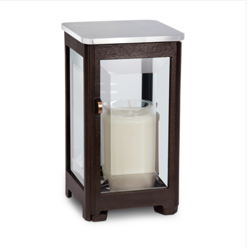 Bronzen lantaarn met RVS deksel